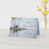 Carte Grand Héron Bleu sur l'eau (Fleur jaune)