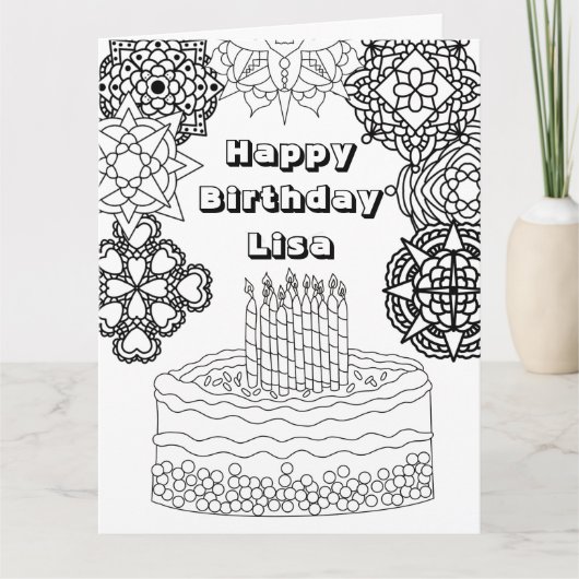 Carte Grand Joyeux Anniversaire Adulte Coloration (Devant)