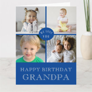 Carte Grand Joyeux Anniversaire Grand-père Blue Photo Co