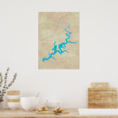 Carte Grand Lake OK tan 21 Poster (Cuisine)