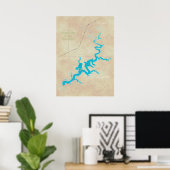 Carte Grand Lake OK tan 21 Poster (Bureau à domicile)