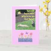 Carte Grand-maman heureuse d'anniversaire de Groundhog ! (Fleur jaune)