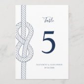 Carte Grand Mariage de corde de noeud nautique Numéro de (Dos)