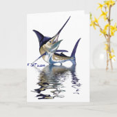 Carte Grand marlin avec réflexion dans l'eau (Fleur jaune)