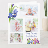 Carte Grand-mère 4 Photo Fleurs de printemps Anniversair (Devant)