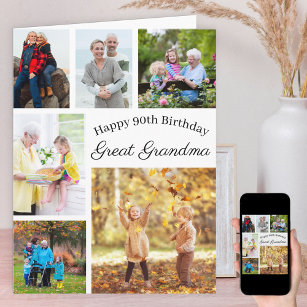 Carte Grand-mère 6 Collage photo N'importe quel âge Anni