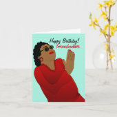 Carte Grand-mère afro-américaine  (Fleur jaune)