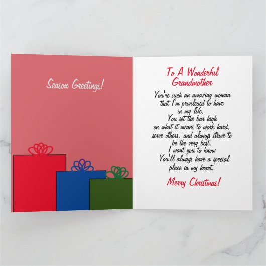 Carte Grand-mère afro-américaine Joyeux Noël (Intérieur)