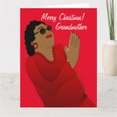 Carte Grand-mère afro-américaine Joyeux Noël (Devant)
