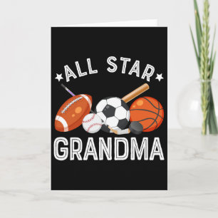 Carte Grand-mère All Star du garçon du jour de l'anniver