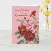 Carte Grand-mère Anniversaire Peonies (Fleur jaune)