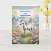 Carte Grand-mère Anniversaire Unicorn (Fleur jaune)