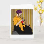 Carte Grand-Mère Au Crochet Du Hobby Du Tricot (Fleur jaune)