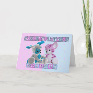 Carte Grand-mère aux jumeaux Félicitations