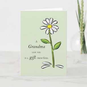 Carte Grand-mère Cadeau de Dieu Daisy Grands-parents rel