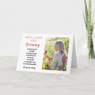 Carte Grand-mère cadeau photo toutes les raisons pour le