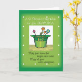 Carte Grand-mère, Casquette de la Saint Patrick avec fle (Fleur jaune)