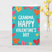 Carte grand-mère cœurs peints avec amour (Fleur jaune)