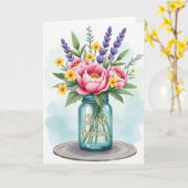Carte Grand-mère de Fleurs radieuses (Fleur jaune)