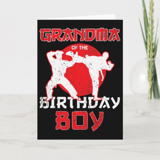 Carte Grand-Mère De L'Anniversaire Karate Taekwondo Boy  (Devant)