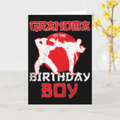 Carte Grand-Mère De L'Anniversaire Karate Taekwondo Boy  (Fleur jaune)
