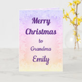 Carte Grand-mère de Noël Joyeux Personnalisé (Fleur jaune)