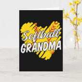 Carte Grand-mère de softball conceptions de softball pou (Fleur jaune)