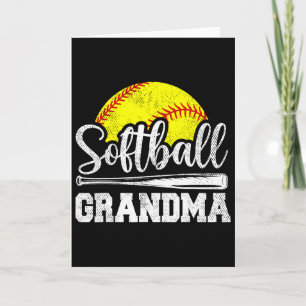 Carte Grand-mère de softball Joueuse de softball Cadeau
