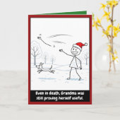 Carte Grand-mère drôle de Noël (Fleur jaune)
