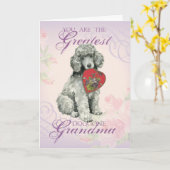 Carte Grand-mère du coeur de caniche (Fleur jaune)