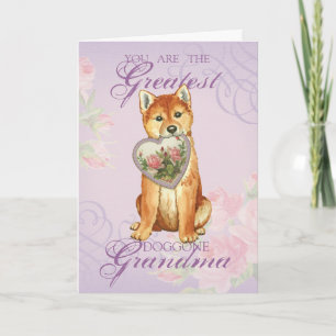 Carte Grand-mère du coeur de Shiba Inu
