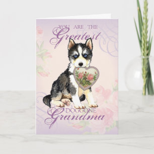 Carte Grand-mère du coeur Husky