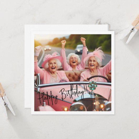 Carte Grand-mère élégante, Bonne-mère d'anniversaire (Devant/Arrière en situation)