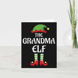 Carte Grand-mère Elf Groupe de jumelage familial Noël
