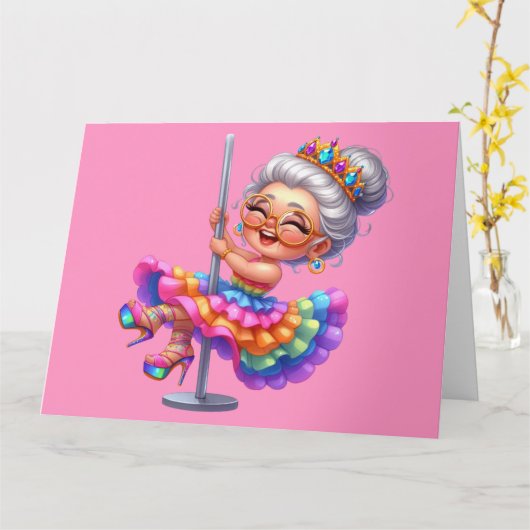 Carte Grand-mère en forme  (Fleur jaune)