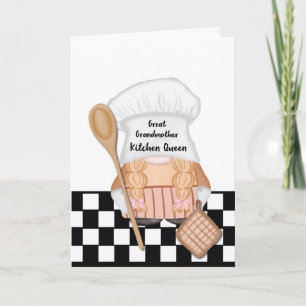 Carte Grand-mère Fête des mères Gnome Kitchen Queen
