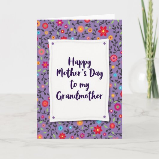 Carte Grand-mère Florale (Devant)