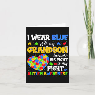 Carte Grand-mère Grand-père I Wear Blue For My Grandson
