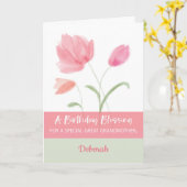 Carte Grand-mère Nom personnalisé Anniversaire religieux (Fleur jaune)