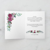 Carte Grand-mère pour son anniversaire Roses rouges aqua (Intérieur)