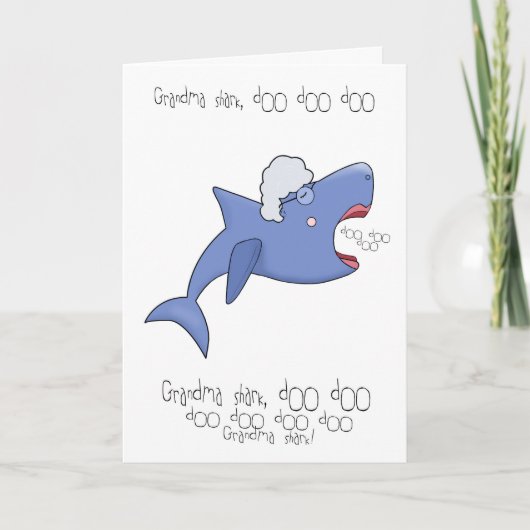 Carte grand-mère requin, carte pour grand-mère, bé (Devant)
