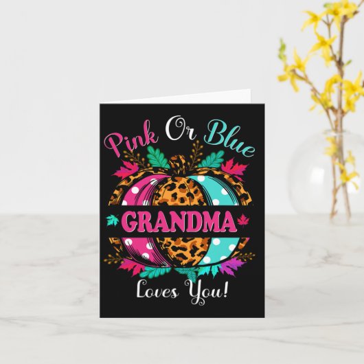 Carte Grand-Mère Rose Ou Bleu Vous Aime Léopard Citrouil (Fleur jaune)