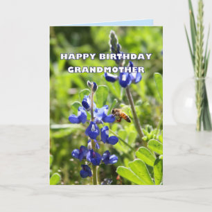 Carte Grand-mère Texas Bluebonnet Joyeux anniversaire