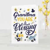 Carte Grand-mère Vous êtes une Bénédiction Anniversaire (Fleur jaune)