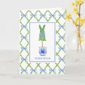 Carte Grand-millénaire Chinoiserie Bunny Topiary Blank (Fleur jaune)