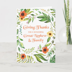 Carte Grand Nephew et famille donnent grâce Thanksgiving