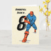 Carte Grand-neveu 8ème anniversaire Superhero (Fleur jaune)