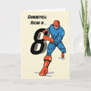 Carte Grand-neveu 8ème anniversaire Superhero