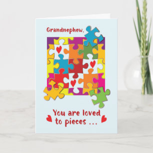 Carte Grand neveu Anniversaire Puzzle Amour aux pièces