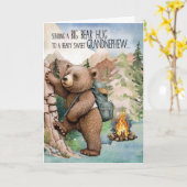 Carte Grand-neveu Gros Ours Se serrer dans ses bras au c (Fleur jaune)